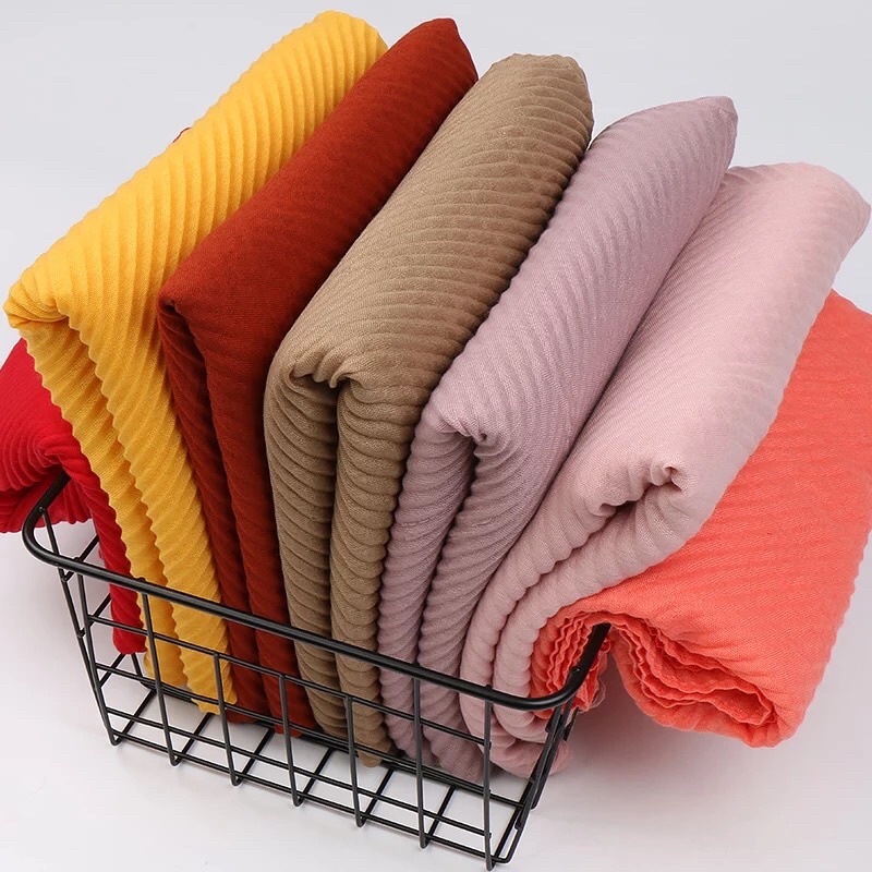 waffle pleated shawl pashmina import premium/pashmina plisket cotton