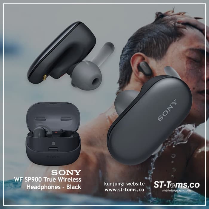 Jual Sony WF SP900 / SP 900 True Wireless Sports Headphones - Black ...