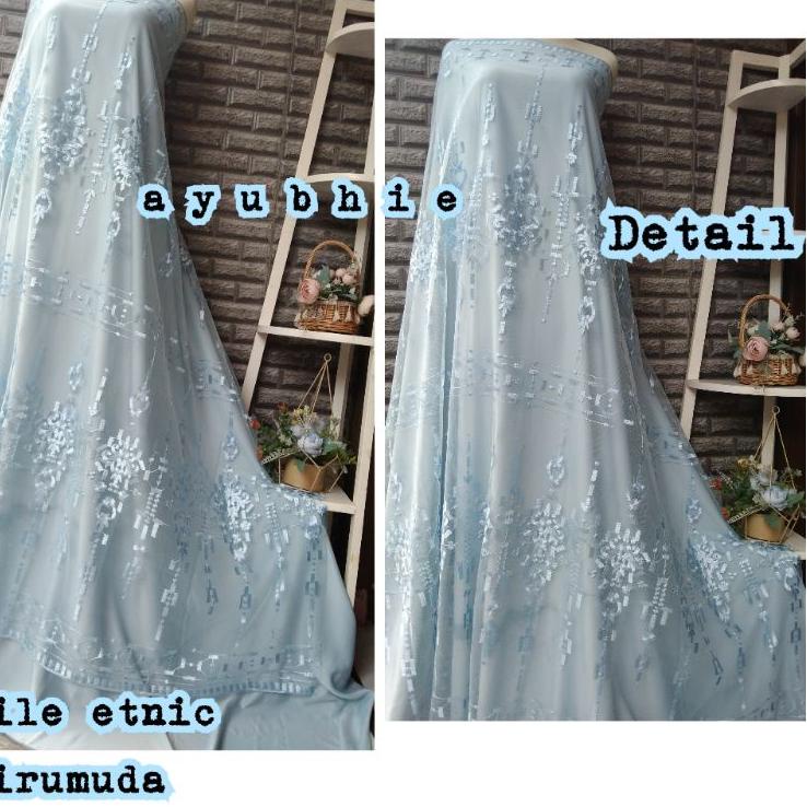 [XC.26Au22ᴮ] KAIN BROKAT TULLE TILE BORDIR NON MUTIARA SERAGAMAN BRIDEMAIDS LILAC PER SETENGAH METER