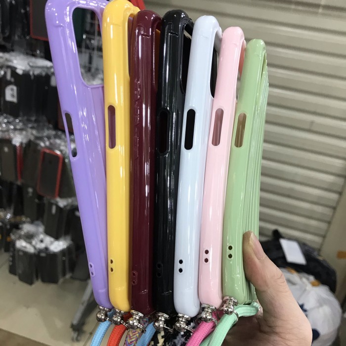 OPPO A53/A33 2020 SLING CASE WITH GANTUNGAN NEW BERWARNA SILIKONE