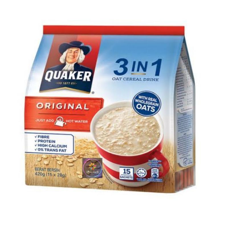 

QUAKER CEREAL 3 IN 1 SACHET BAG/Original/sereal impor