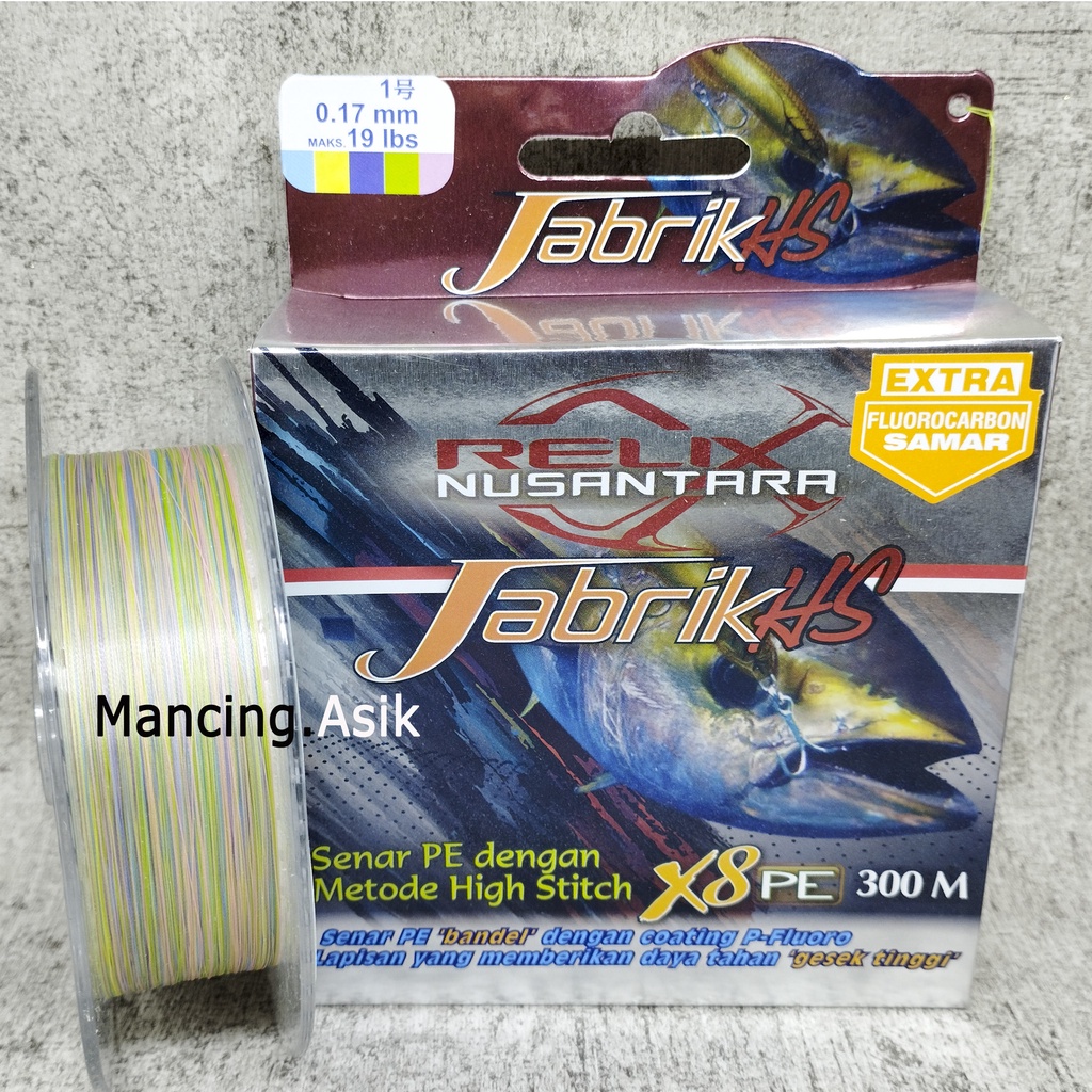 Senar PE Jabrik Ukuran 1 1.5 2 2.5 3 3.5 4 5 6 8 - Tali Pancing Relix Nusantara