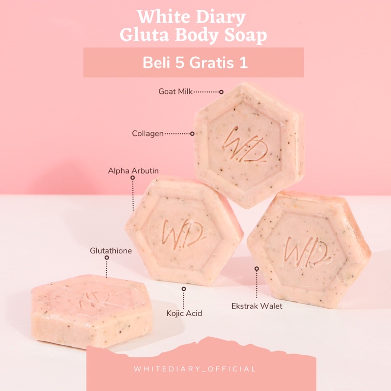 Jual (READY, FREEGIFT) White Diary Gluta Body Soap / Sabun Whitening