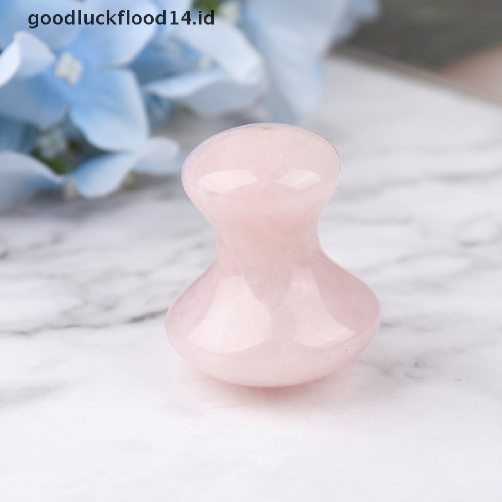 [OOID] Face Massager Guasha Tool Natural Rose Quartz Mushroom Facial Foot Acupuncture ID