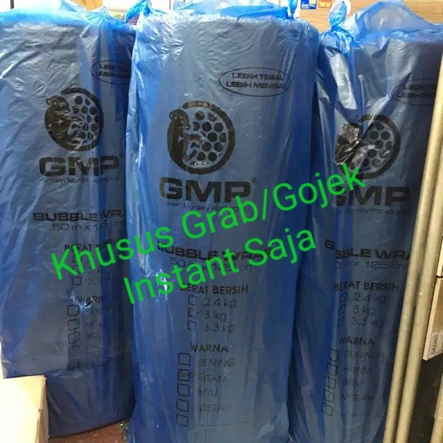 

BUBBLE WRAP GMP WARNA HITAM / PUTIH 3 kg 125cm x 50m PROMO !!!