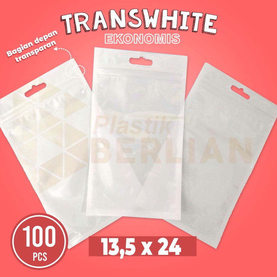 

Transwhite 13,5 X 24 cm Plastik Klip putih / Plastik ZIPLOCK Ekonomis