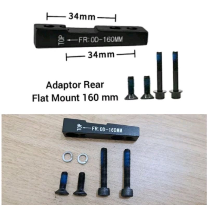 Adaptor Flat Mount Belakang 160 MM Adapter 160mm 6 inc inch Caliper Kaliper Rear 6 inch sepeda roadbike road bike flat mount flatmount