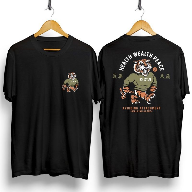 Fourfashion Kaos Pria Kaos Distro TIGER NJB Black CN883