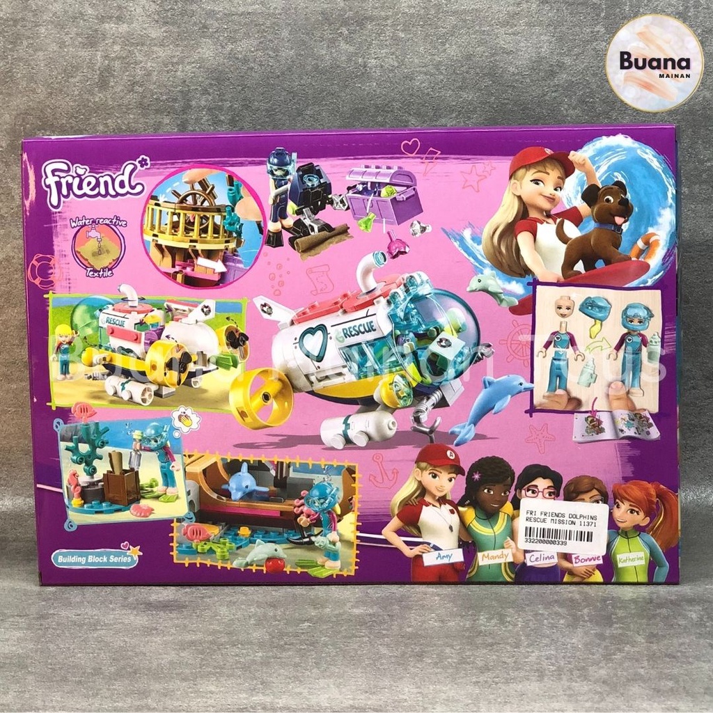 BRICKS LARI FRIEND KAPAL SELAM SUBMARINE DOLPHIN RESCUE BRICK MAINAN EDUKASI ANAK CEWE FRIENDS 11371