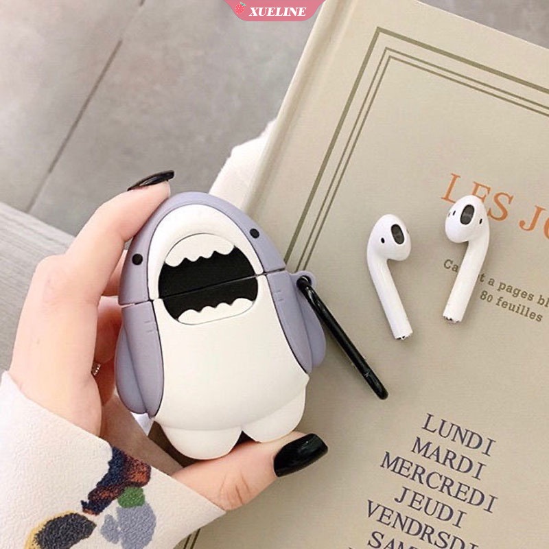 Soft Case AirPods 1 / 2 / 3pro Bentuk Hiu Bahan Silikon