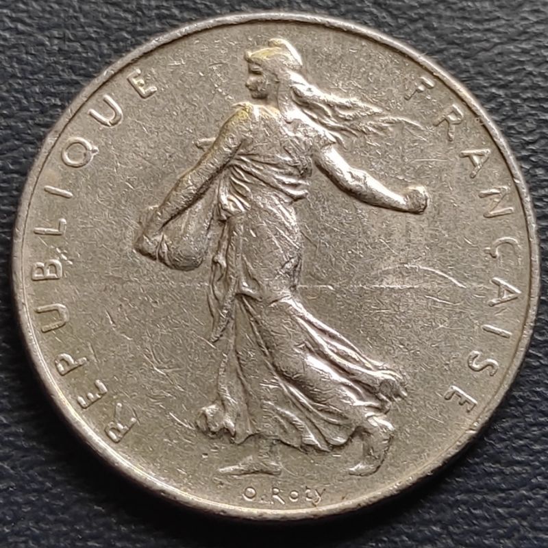 Uang Koin Kuno Luar 1 Franc Perancis Tahun 1991