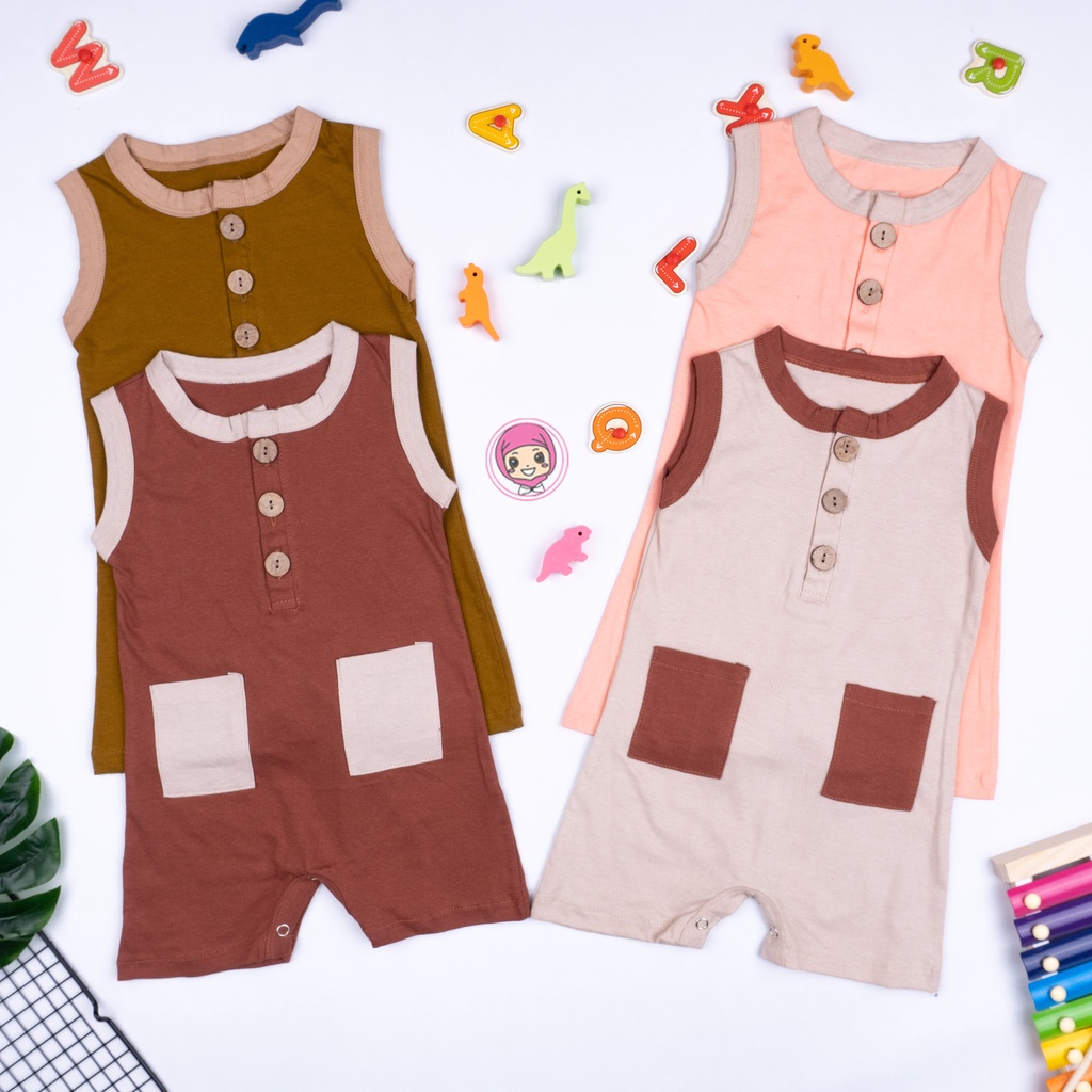 IL - NEW ARIVAL Lullaby Pocket Jumper Bayi | Pocket Button Playsuit Romper Bodysuit Baju anak