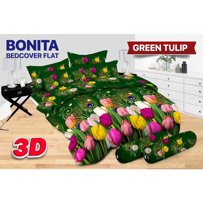 ( BISA COD )SPREI DAN BEDCOVER BONITA DISPERSE UK 180*200 CM ANTI LUNTUR