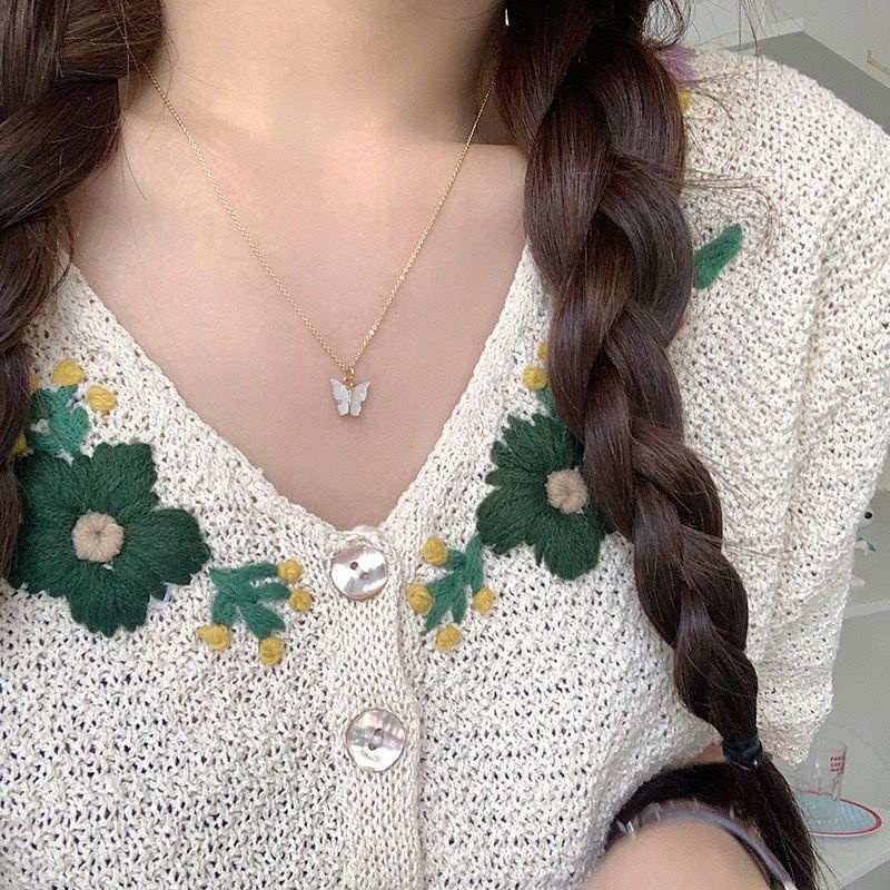 COD Kalung Kupu Korea Banduo Unik Cantik Simple / Korean Style / Kalung Wanita