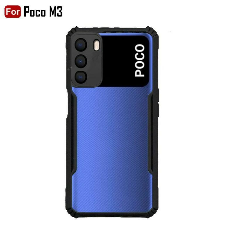 Case Xiaomi Poco M3 Pro 5G Poco M3 4G Hard Case Armor Shockproof Transparan Casing