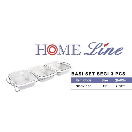 Prasmanan Keramik 3 | Wadah saji penghangat makanan Homeline