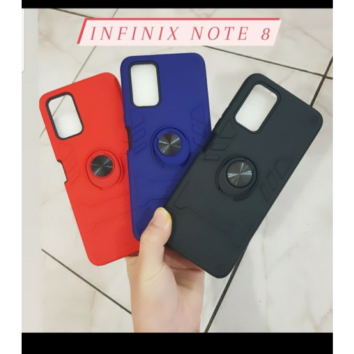 CASE INFINIX NOTE 8,INFINIX SMART 5 CASE THUNDER PLUS RING CASE INFINIX