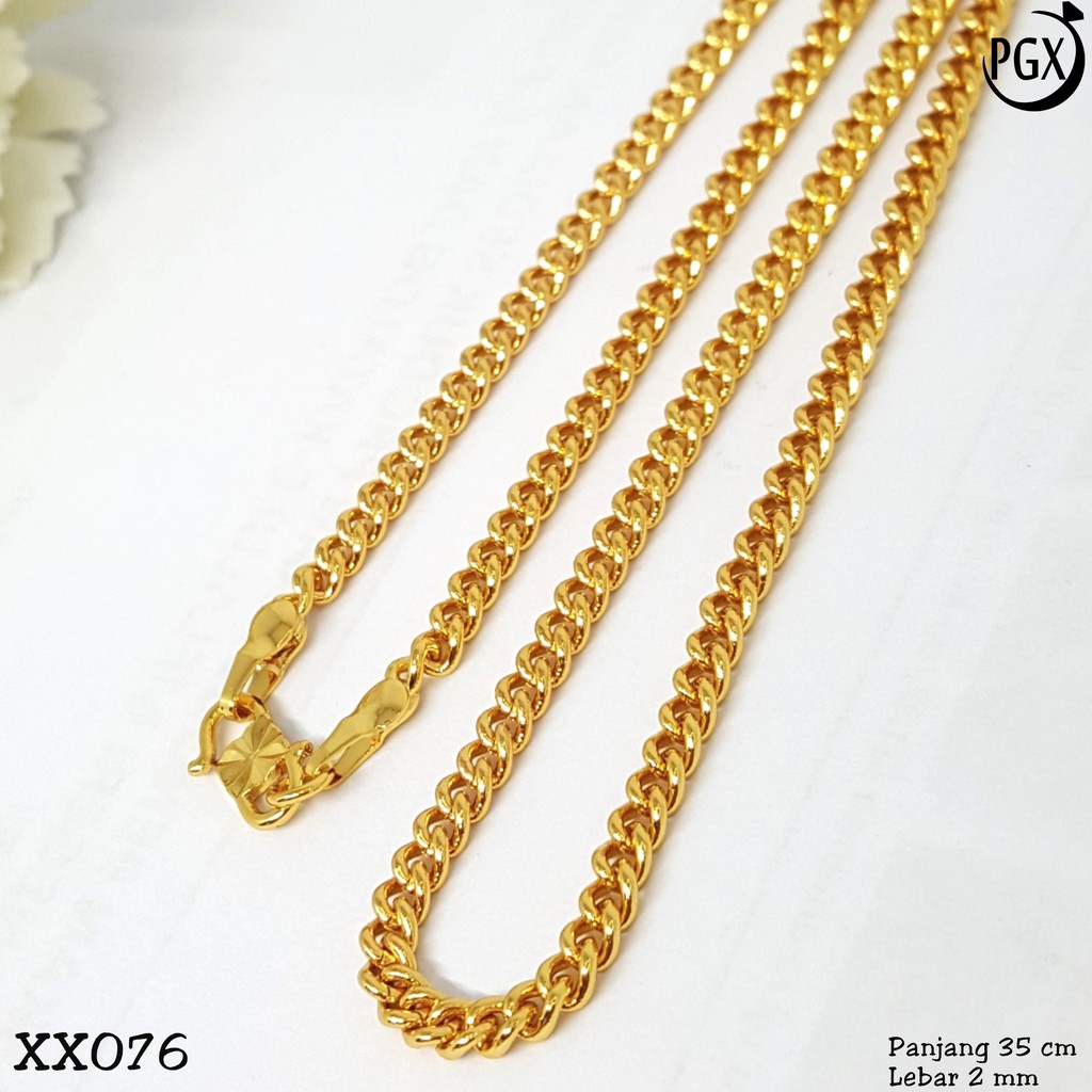 PGX Kalung Pria Wanita Xuping Perhiasan Lapis Emas Aksesoris Fashion Premium - XX076