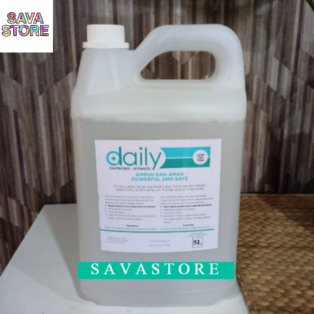 [PAKET LENGKAP] DAILY DESINFEKTAN REGULER 5 LITER + DAILY REGULER DISINFECTANT SPRAY 100ML ANTIVIRUS