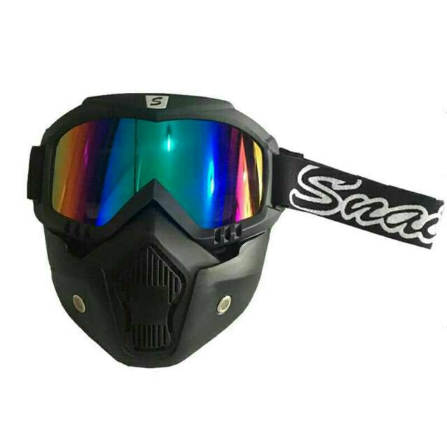 Goggle Alien Mask Modular Snail MX20 Silver | Google Masker Topeng Pelangi Snail M20 Rainbow