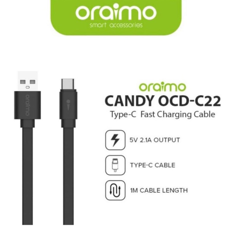 Oraimo OCD-C22 Candy Type-C Fast Charging Android Cable ( 1 PCS ) - Garansi 1 Tahun