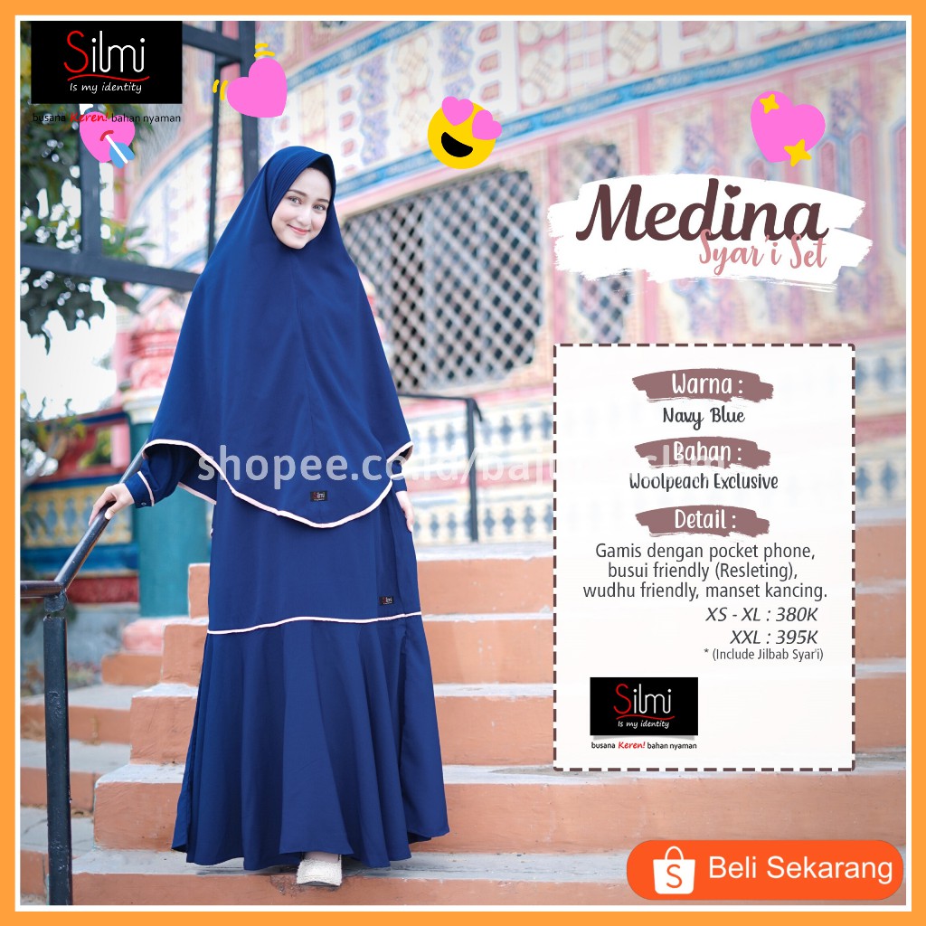  BAJU  GAMIS  SYARI WANITA REMAJA  TERBARU 2021  SILMI MEDINA 