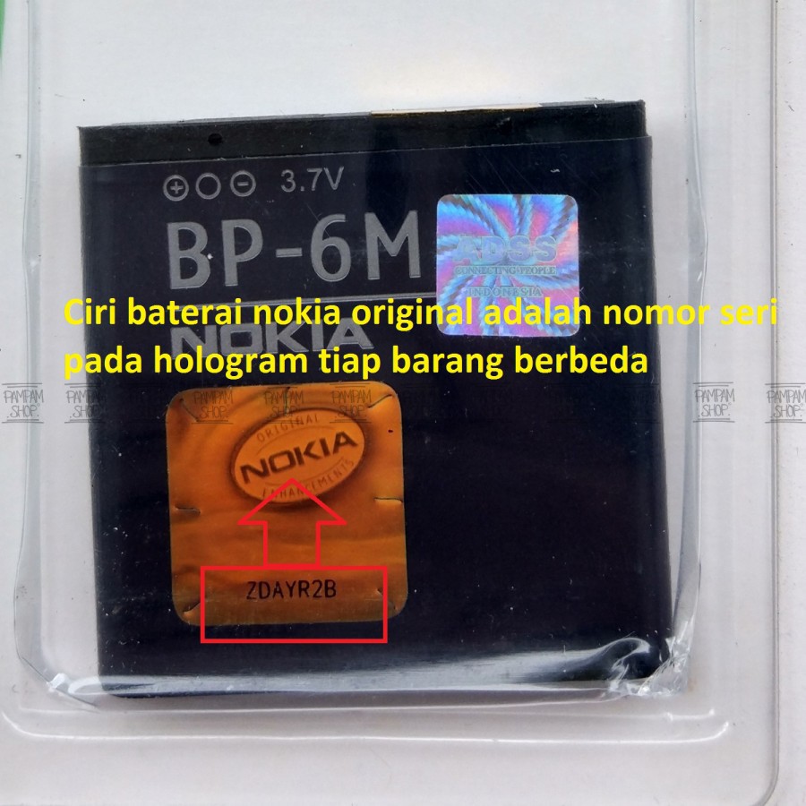 Baterai Nokia 3250 6133 6151 6233 6234 6280 6288 BP6M BP-6M Original OEM Batre Batrai Battery BP 6M