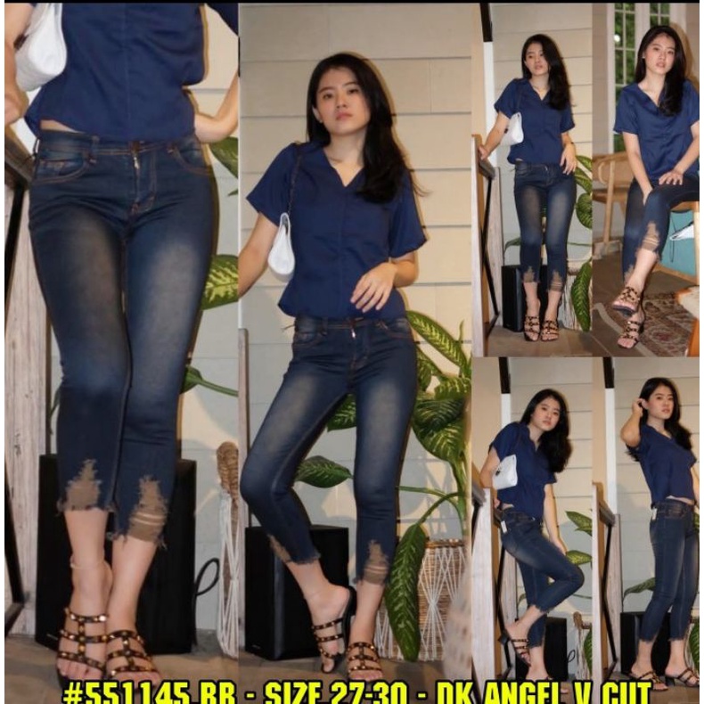 Celana jeans 7/9 wanita reipet wanita terbaru
