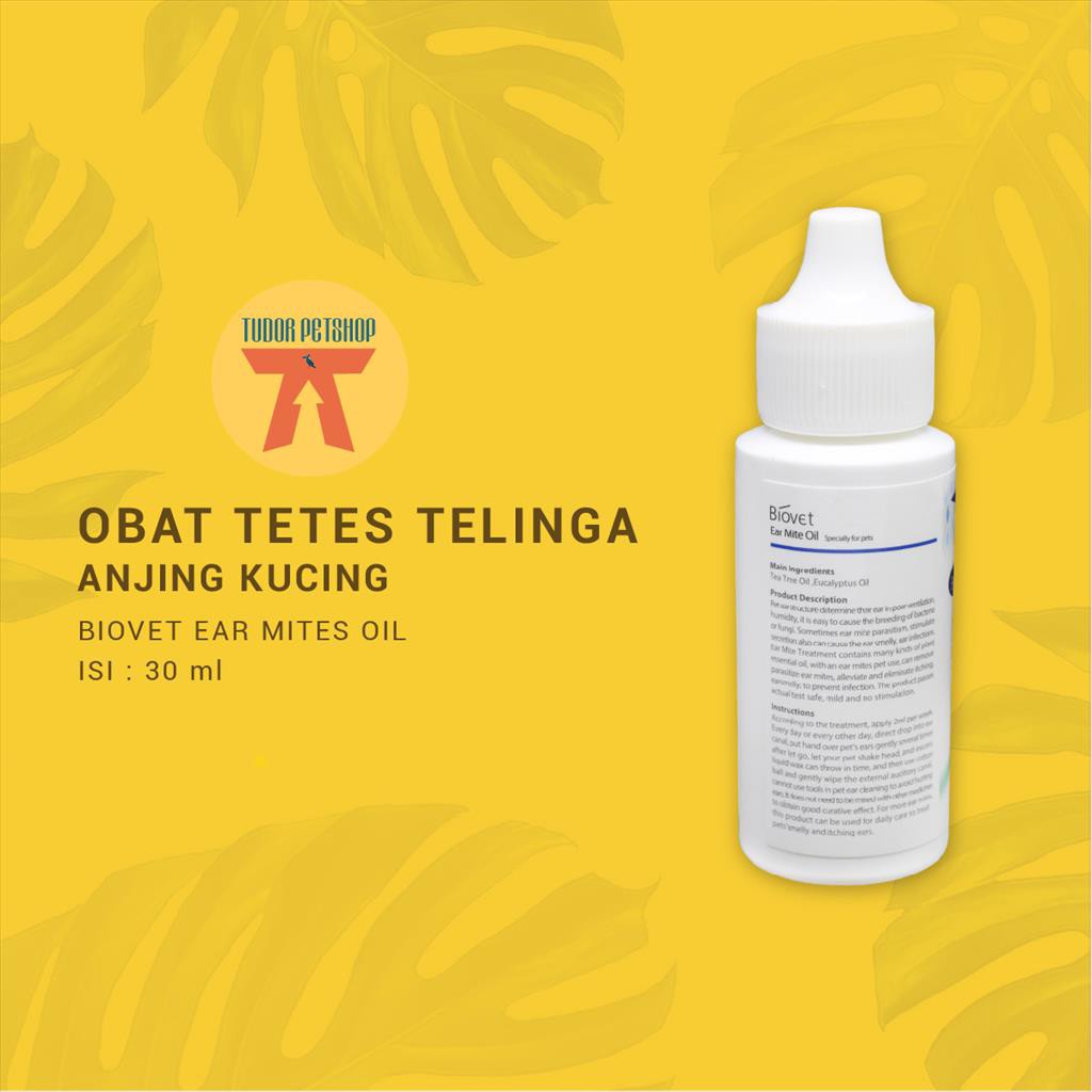 OBAT TETES TELINGA Anjing Kucing BIOVET EAR MITES OIL 30 ML - KUTU &amp; TUNGAU