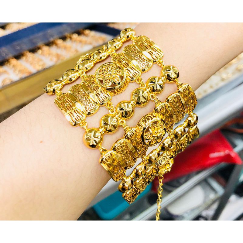 Gelang Dubai Gelang emas Kendari lebar / gelang sultan / gelang lapis emas 24k /Gelang xuping