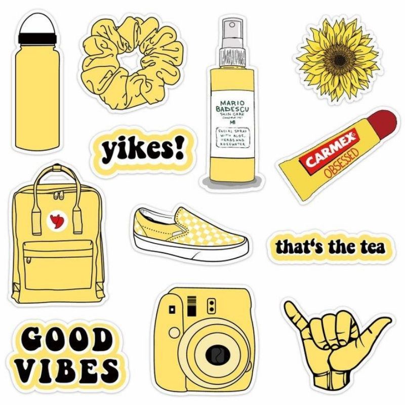 

(10x10cm)Korean good vibes sticker stiker lucu (Baca Deskripsi !!!)