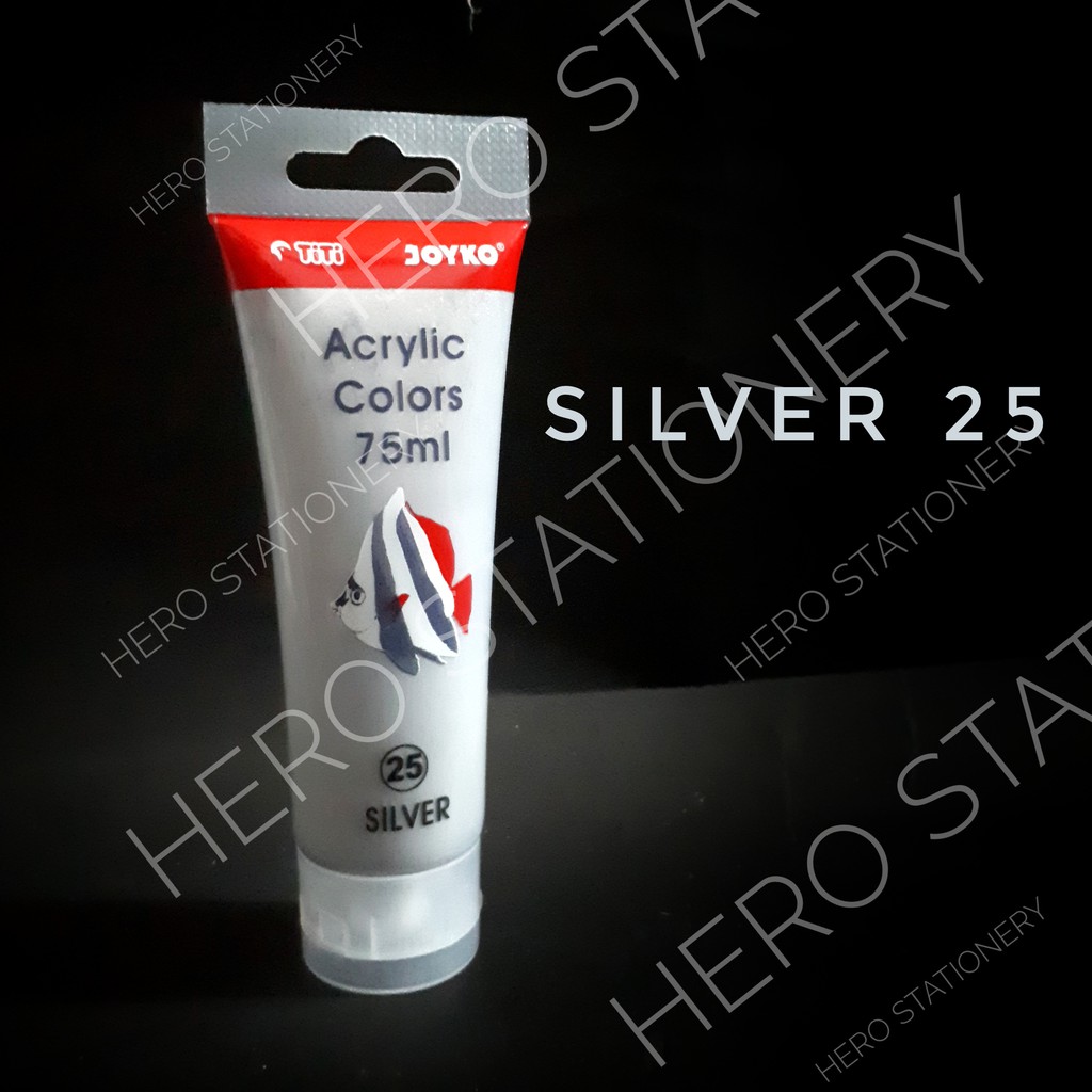 

Cat acrylic akrilik joyko titi tube 75 ml warna perak silver 25