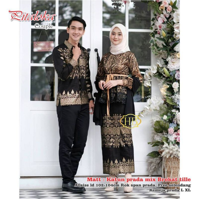 Baju Couple Batik Couple Bisa Pisah Batik Couple Pasangan Keluarga Kemeja Pria Brokat Free Selendang