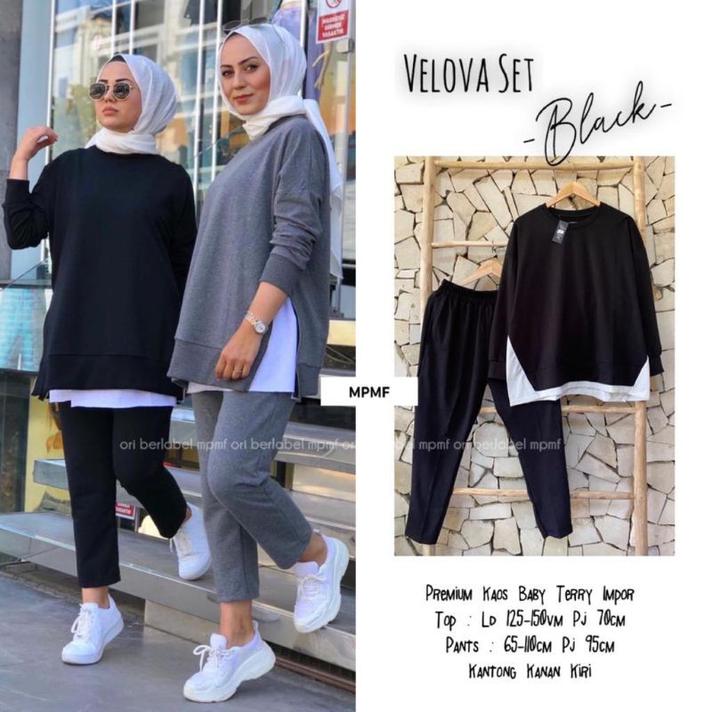 Setelan Velova Elza bahan kaos babyterry