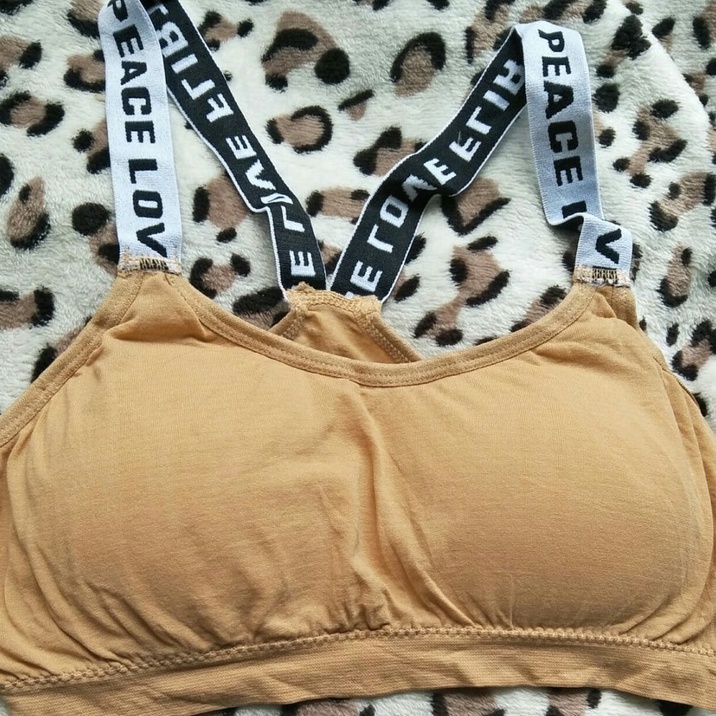UNDR015 Sport Bra Pakaian Dalam Wanita High Quality-Coklat muda