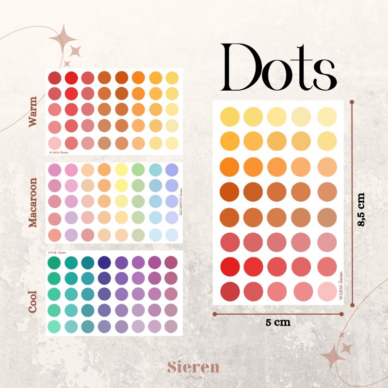 

Transparent Sticker Glossy Points Dots Color Palette