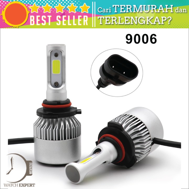 BISA COD Lampu Mobil LED COB Headlight 8000LM 9006/HB4 S2 Chip 2 PCS HLXG