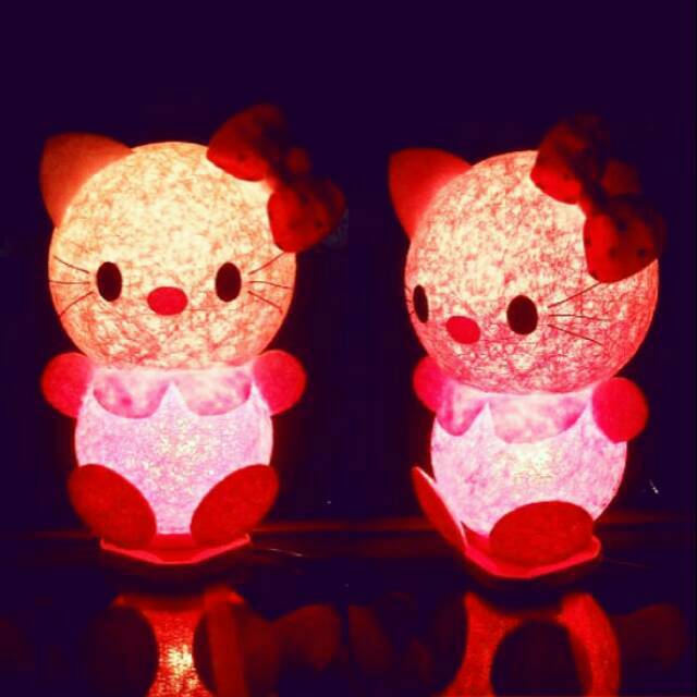 Lampion benang lampu tidur hello kitty