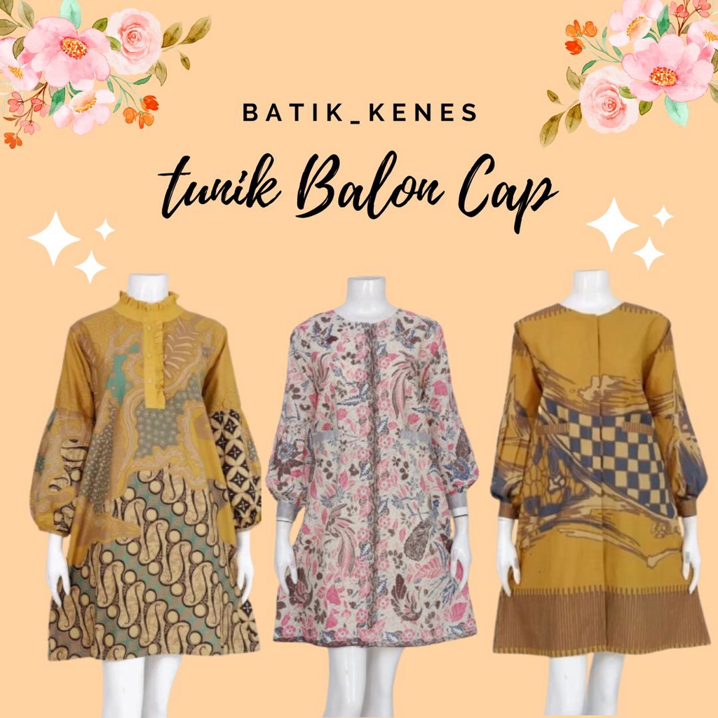 TUNIK BATIK MODEL BALON // BATIK KATUN TERBARU MODEL BALON