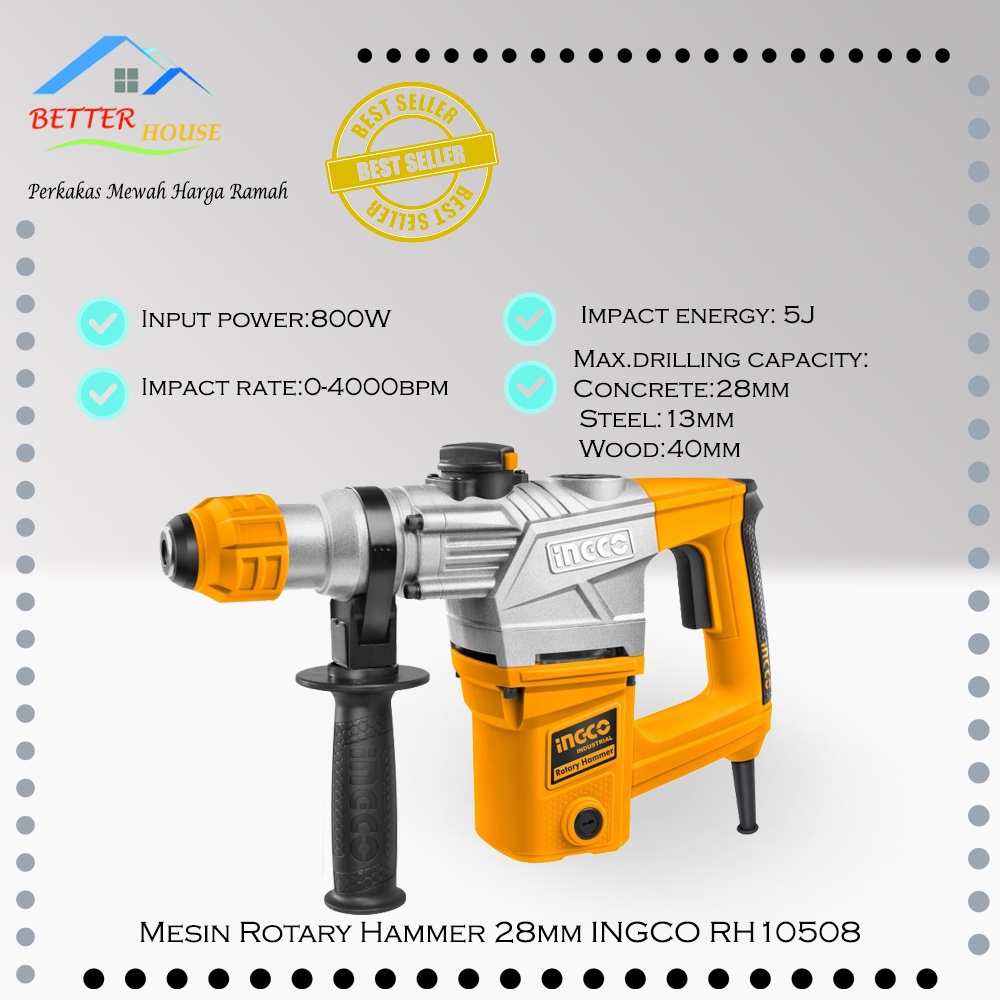 MESIN BOR PALU BOR HAMMER MESIN ROTARY HAMMER 28MM RH10508