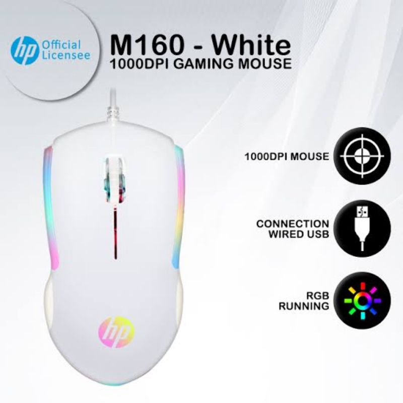 Mouse Gaming HP M160 - 1000DPI RGB USB Wired / Mouse Gaming RGB - Original