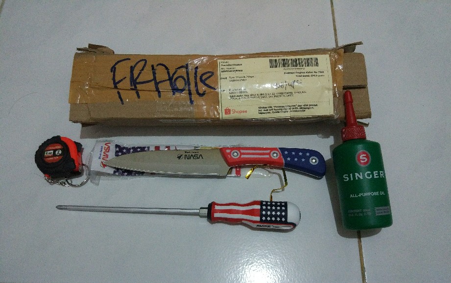 Pisau Dapur Kupas Buah Motif Usa Amrik - Fruit Knife