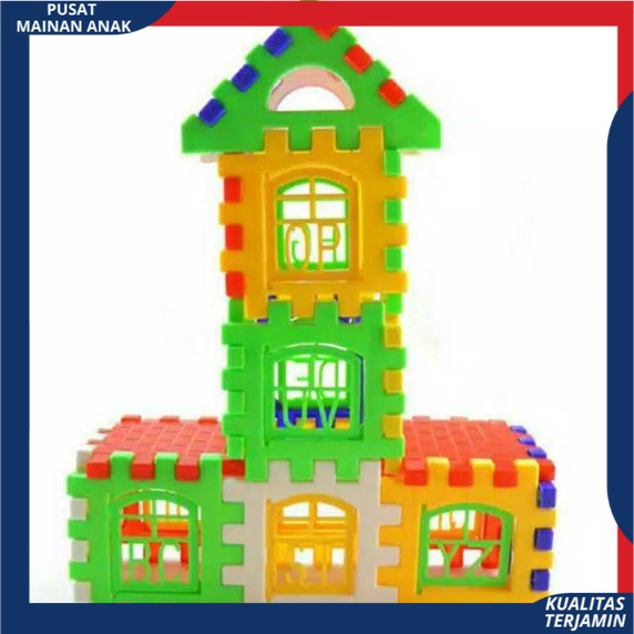 Mainan Anak Edukasi Blok rumah funny block JM 8211 Plastik Berkualitas SNI Blok rumah Puzzle SET