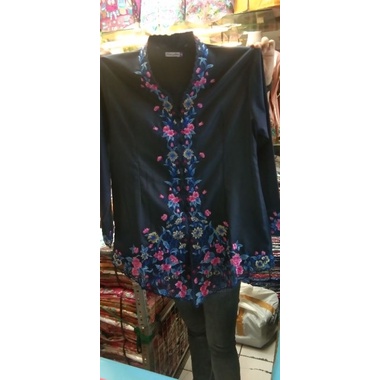 Kebaya Encim Bordir Kombinasi/Kebaya Encim Jumbo/Encim LD 120/kebaya tradisional/kebaya kartini-Navy