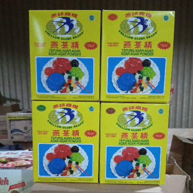 

Agar-Agar Swallow Globe Brand 1 box (7gr x 12pc)