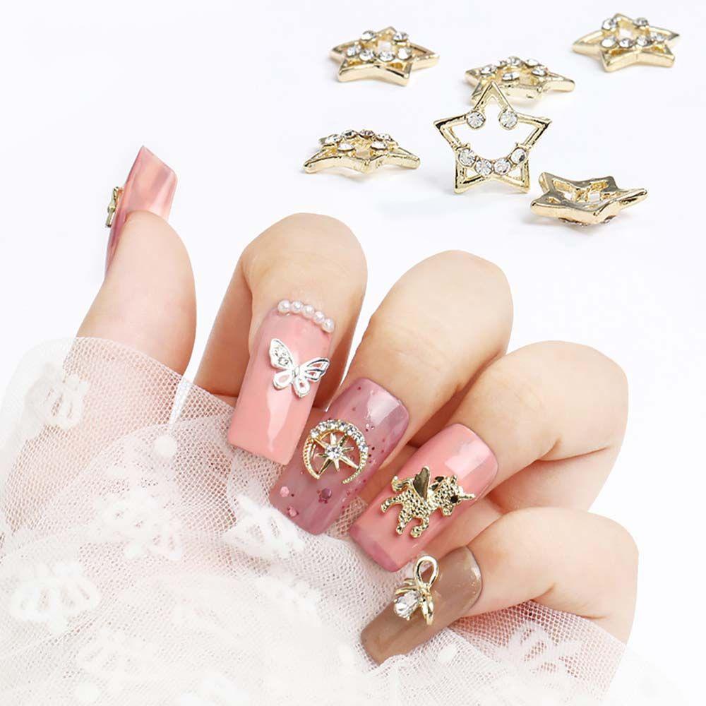 AUGUSTINA Augustina Nail Art Berlian Imitasi Pesona Paduan Zirkon Mewah Unicorn Kupu-Kupu Seri Berlian Jepang DIY Perhiasan Kuku