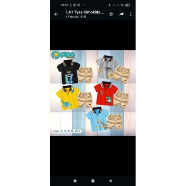 pipo set lacoste setelan lengan pendek kerah