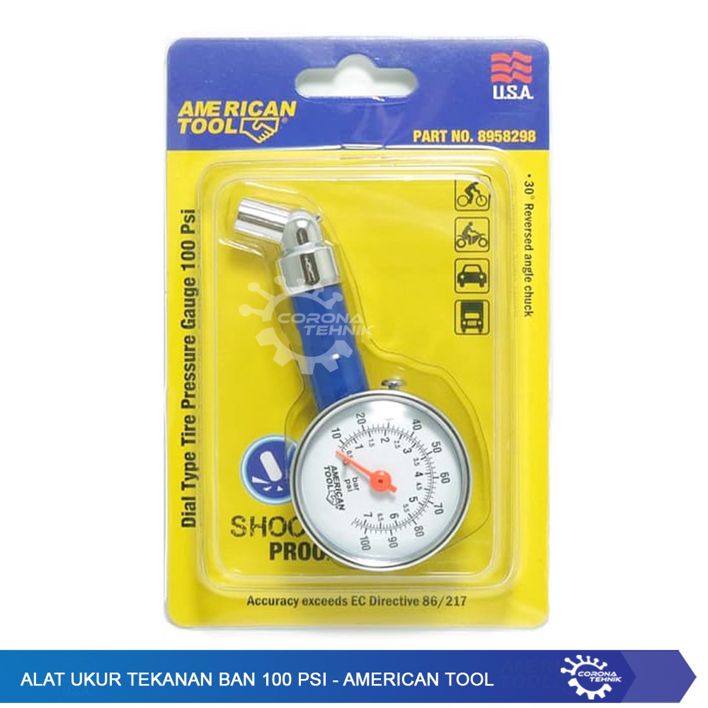 Alat Ukur Tekanan Ban 100 PSI - American Tool