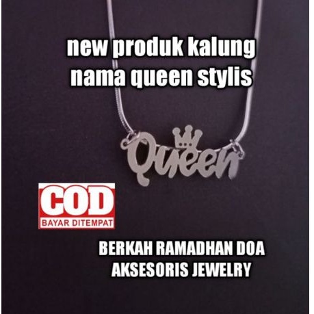 PREMIUM!! KALUNG NAMA QUEEN anti karat