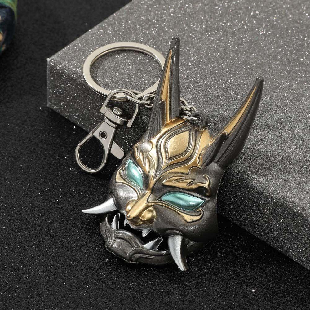 【 ELEGANT 】 Genshin Impact Gantungan Kunci Wanita Kreatif Anime Game Genshin Punk Metal Metal Key Chains